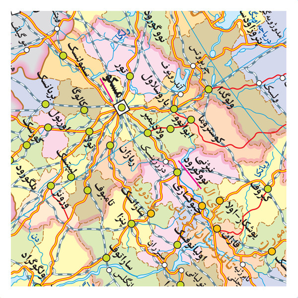 نقشه انتشارات گیتاشناسی نوین مدل راههای کشور روسیه کد 1648