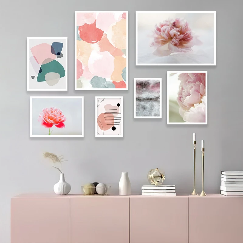 تابلو بکلیت طرح نقاشی طبیعت مدل شاین اکلیلی W-971 مجموعه 7 عددی