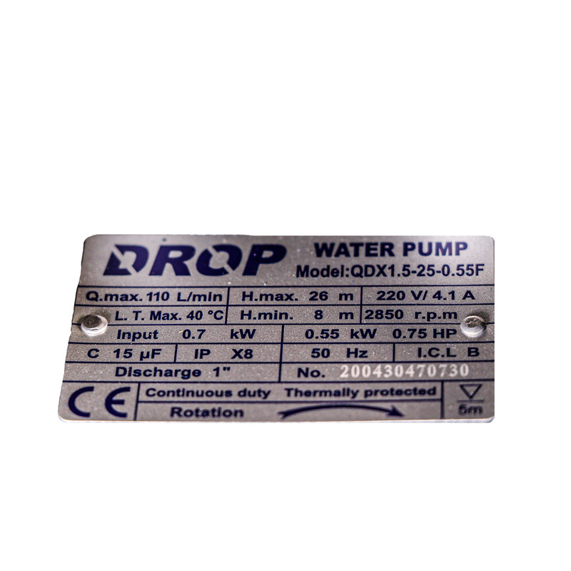 پمپ کف کش دراپ مدل QDX 1.5-25-0.55F