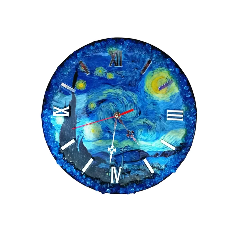 ساعت دیواری رزینی دست ساز طرح ونگوک