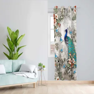 پرده طرح طاووس مدل مخمل پانچی کد 5401 z سایز 140x200 سانتی متر