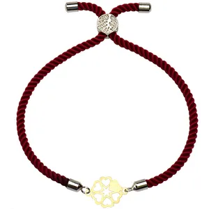 دستبند طلا 18 عیار زنانه الن نار مدل گل و قلب ELN1614