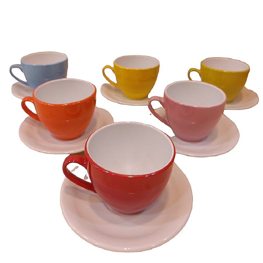 ست فنجان و نعلبکی 12 پارچه طرح مقصود کد 214