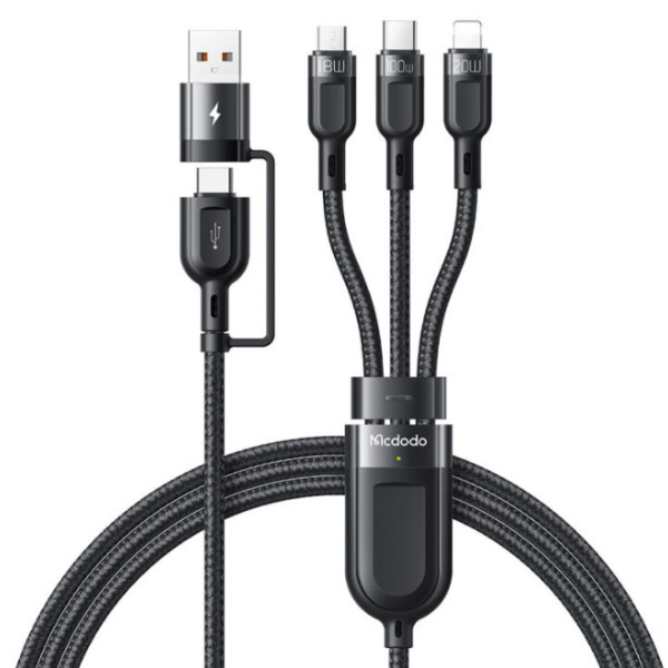 کابل تبدیل USB-C/USB به لایتنینگ/USB-C/MicroUSB مک دودو مدل CA800 طول 1.2 متر