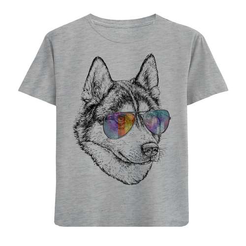 تی شرت پسرانه مدل گرگ عینکی F137