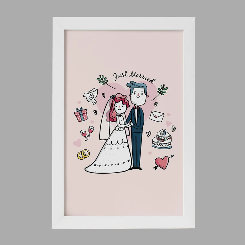 تابلو خندالو مدل عروس و داماد کد 29625