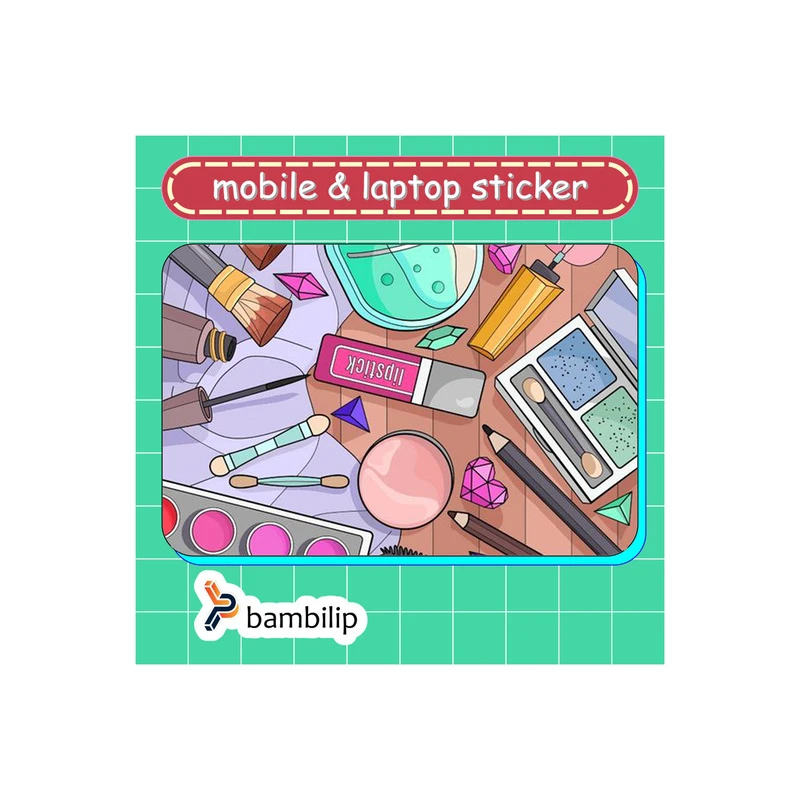 استیکر بامبیلیپ مدل کارت عابر طرح وسایل میکاپ کد 4942092
