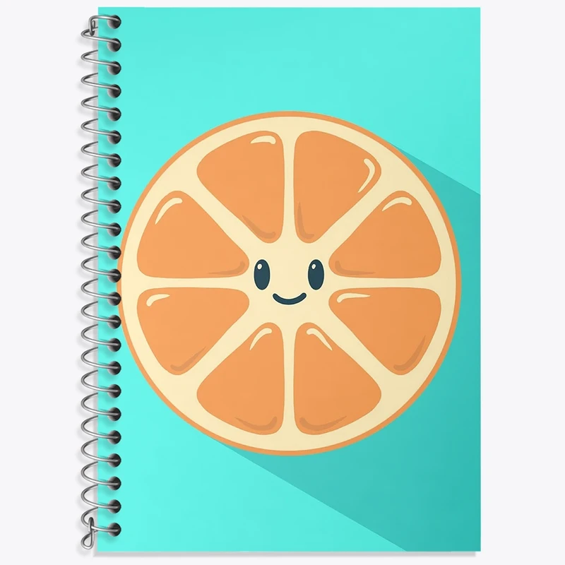 دفتر زبان 50 برگ خندالو مدل دو خط طرح پرتقال کیوت کد N1691