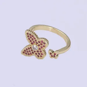  انگشتر طلا 18 عیار زنانه آراقیراتیس طرح پروانه کد Ara0136