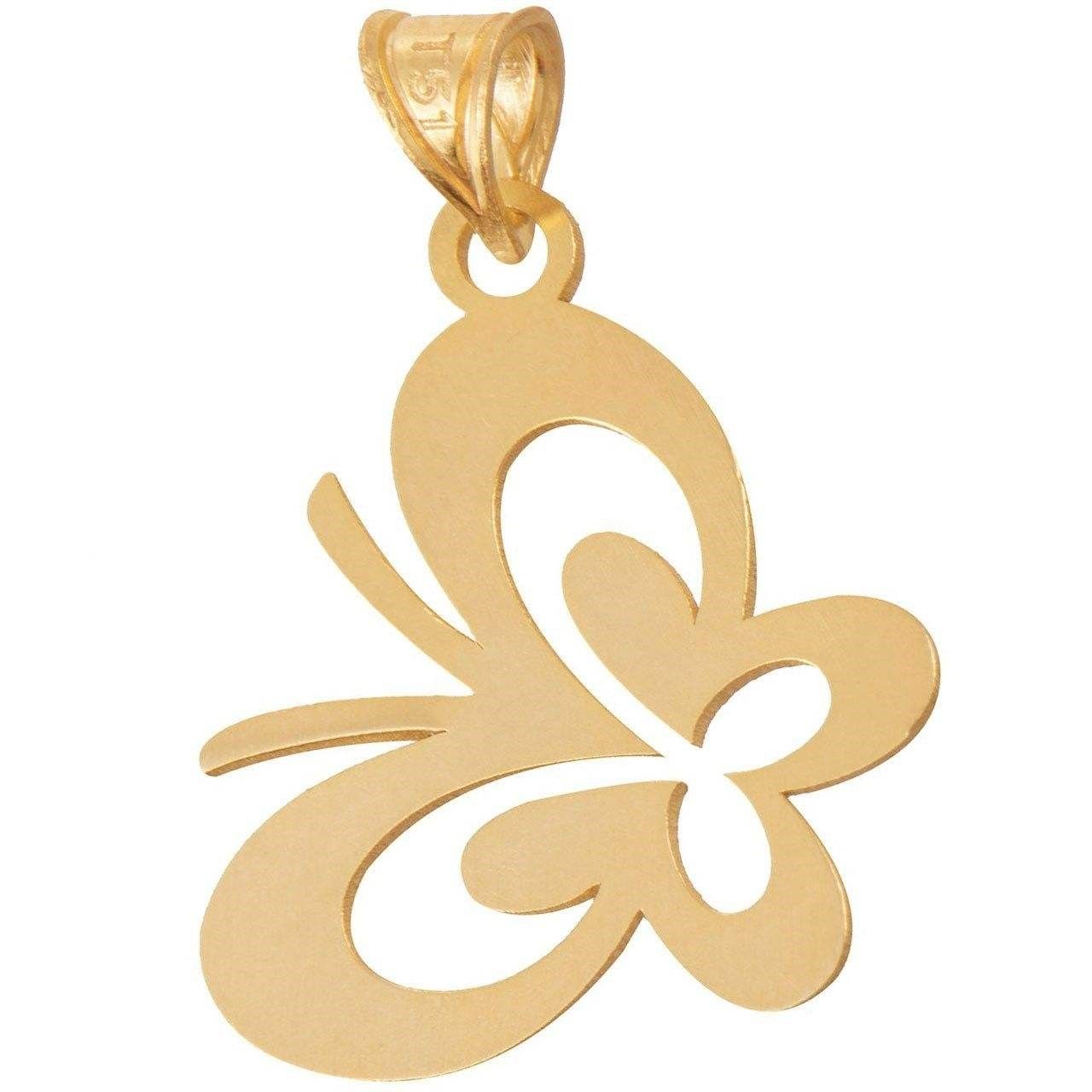 آویز گردنبند طلا 18 عیار زنانه قیراط طرح پروانه کد GH4507 -  - 2