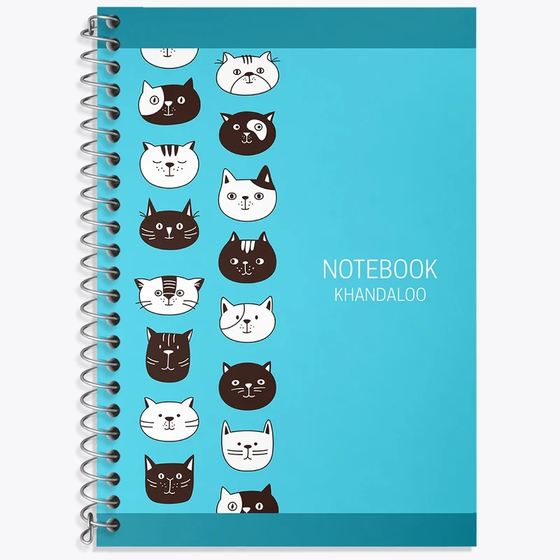 دفتر زبان 50 برگ خندالو مدل دو خط طرح گربه (Cat) کد N633