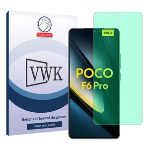 VWK Tough model Green light screen protector suitable for Xiaomi Poco F6 Pro mobile phone