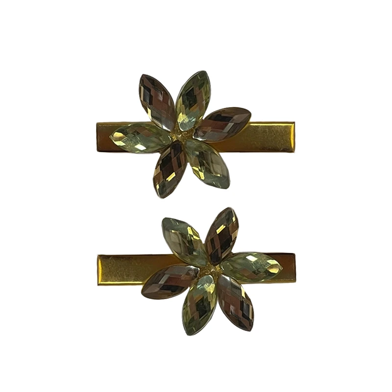 گیره مو زنانه مدل رز گل الماس کد 23 بسته 2 عددی