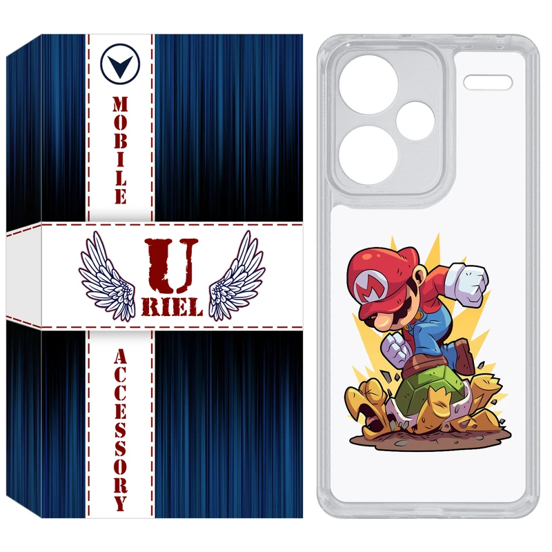 کاور یوریل مدل Clear کد 64 طرح ماریو مناسب برای گوشی موبایل شیائومی Redmi Note 13 Pro Plus