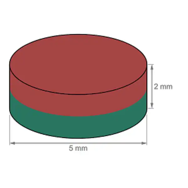 آهن ربا مدل نئودیمیوم دیسک 5x2mm بسته 10 عددی