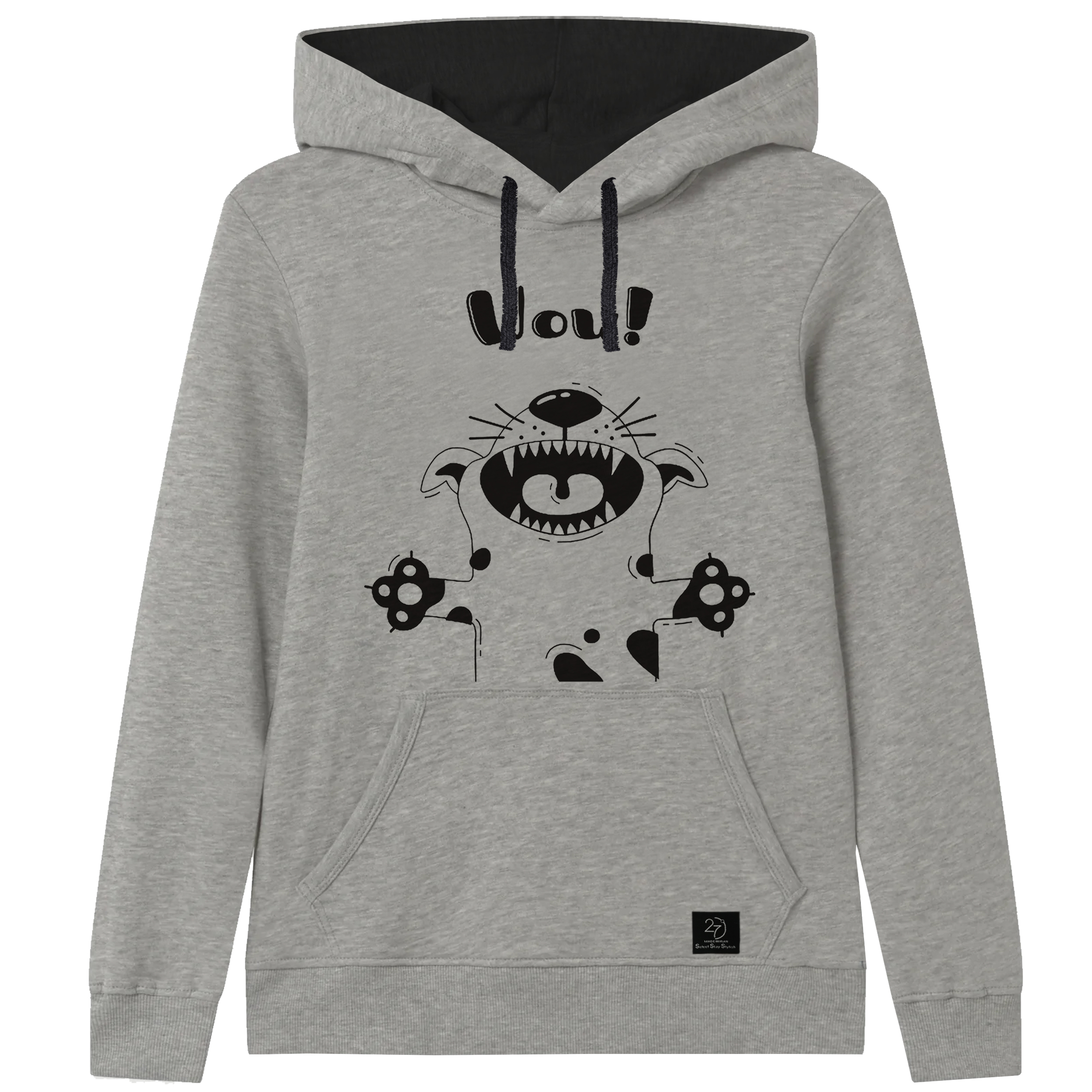 هودی پسرانه 27 مدل CUTE کد V60 رنگ طوسی