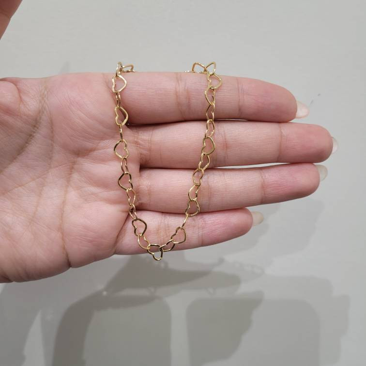 گردنبند طلا 18 عیار زنانه با زنجیر مینیمال مان گالری مدل تمام قلب کد NE01-0012400