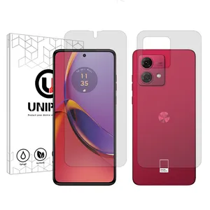 Unipro Star 5 model transparent screen protector suitable for Motorola Moto G84 mobile phone along with the back of the phone