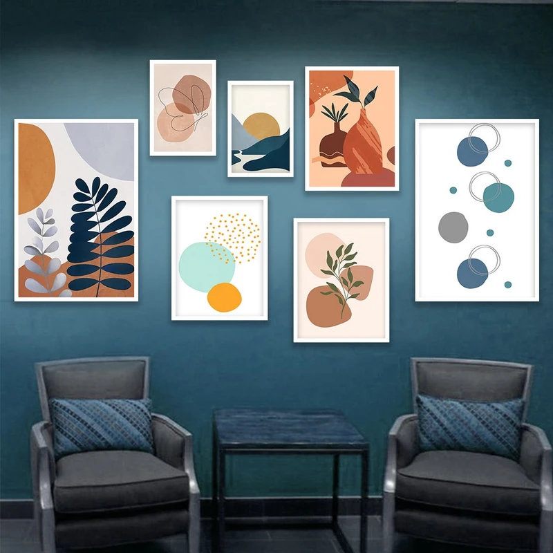 تابلو بکلیت مدل طرح نقاشی مینیمال مدرن W-978  مجموعه 7 عددی