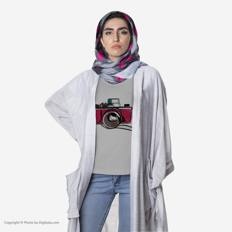 تی شرت آستین کوتاه زنانه طرح دوربین عکاسی مدل S380