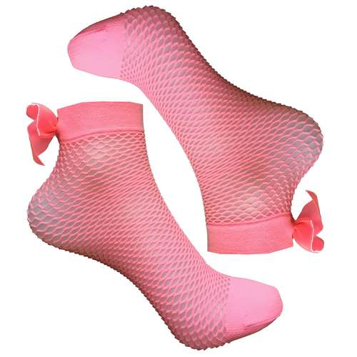 جوراب زنانه دکتر جوراب مدل فیشنت طرح پاپیون رنگ صورتی