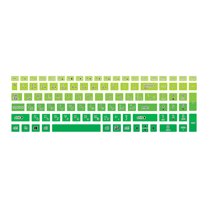 برچسب حروف فارسی کیبورد توییجین و موییجین مدل colors 17 مناسب برای لپ تاپ اچ پی 4530S