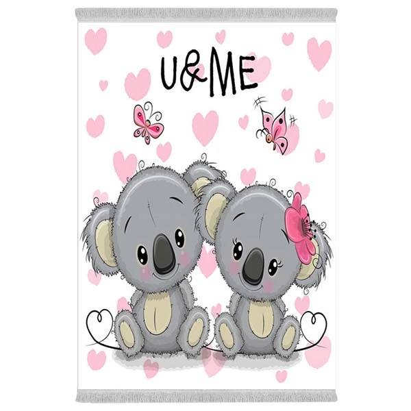 فرش پارچه‌ای دفه مدل فرشینه هازان مخمل طرح فانتزی کد 3085