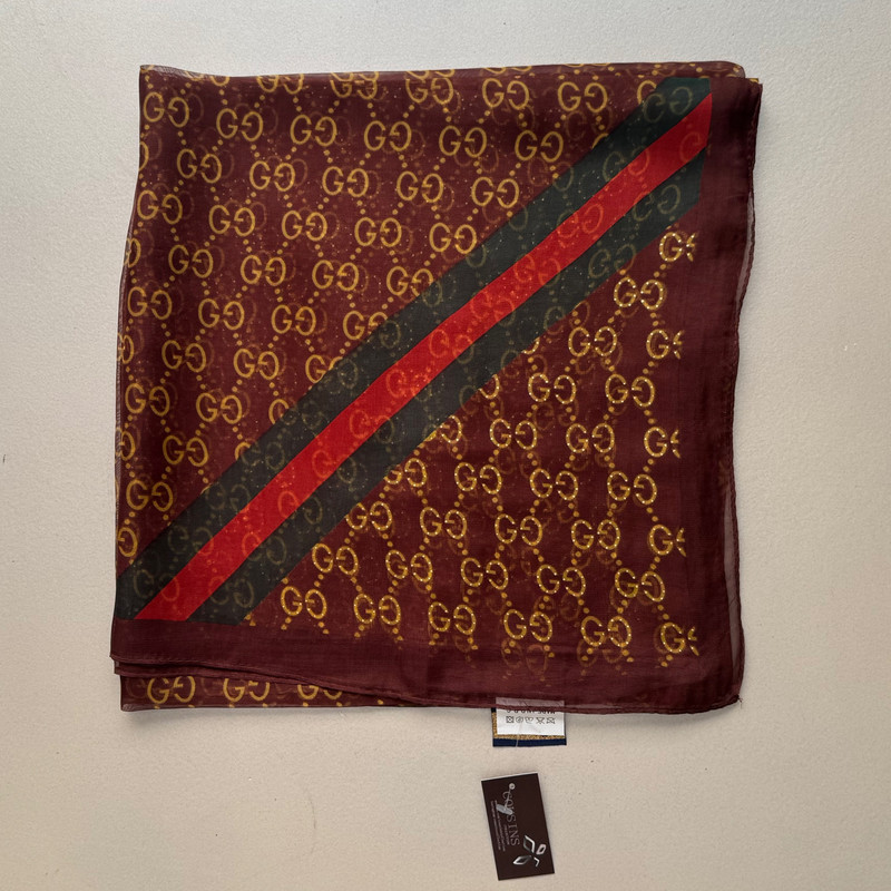 روسری زنانه مدل حریر ابرشیم زنجیری وارداتی مهمانی مجلسی کد ۱