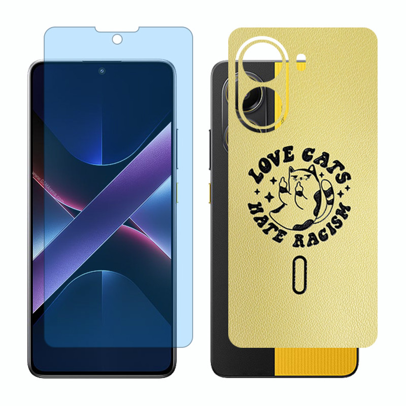 محافظ صفحه نمایش مات آنتی بلو گلس مدل Together مناسب برای گوشی موبایل شیائومی Poco X7 Pro به همراه برچسب پوششی پشت گوشی