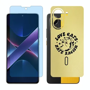 Glass Together model matte anti blue screen protector suitable for Xiaomi Poco X7 Pro mobile phone with back cover sticker