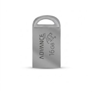 فلش مموری 16 گیگابایت ادونس مدل M-102 با رابط USB Type-A نسخه 2.0، بدنه فلزی و شیار اتصال بند