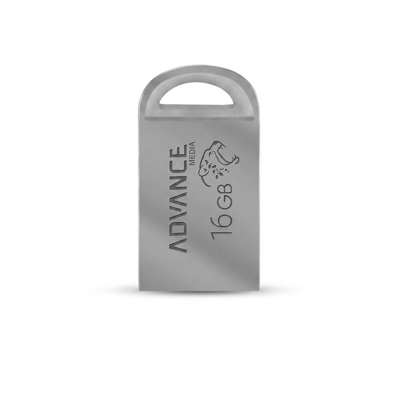 فلش مموری 16 گیگابایت ادونس مدل M-102 با رابط USB Type-A نسخه 2.0، بدنه فلزی و شیار اتصال بند