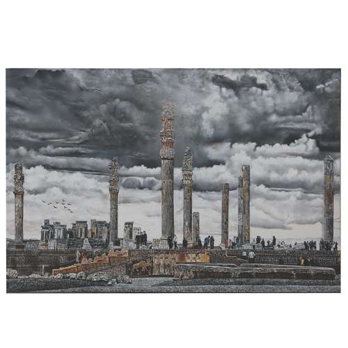 تابلو نقاشی رنگ روغن طرح تخت جمشید