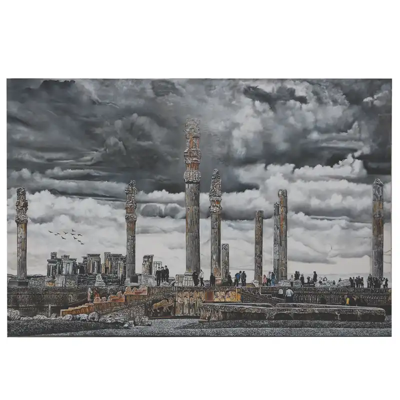 تابلو نقاشی رنگ روغن طرح تخت جمشید