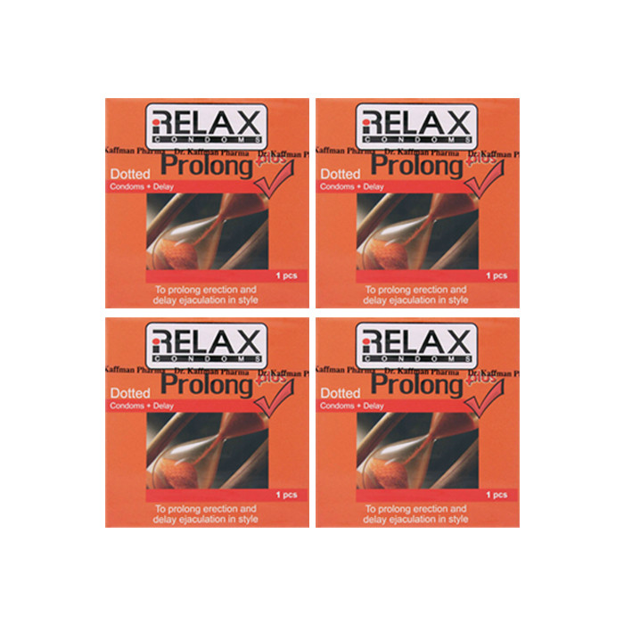 کاندوم ریلکس مدل PROLONG PLUS DOTTED مجموعه 4 عددی
