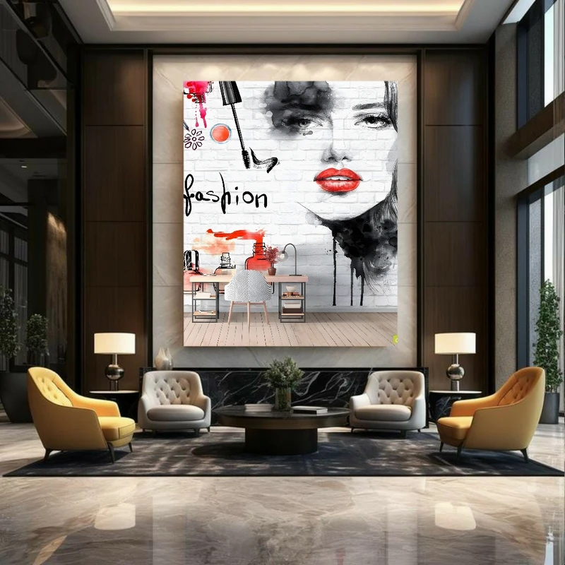  تابلو بوم طرح مخمل آرایشگاه زنانه مدل فشن کد GR1863