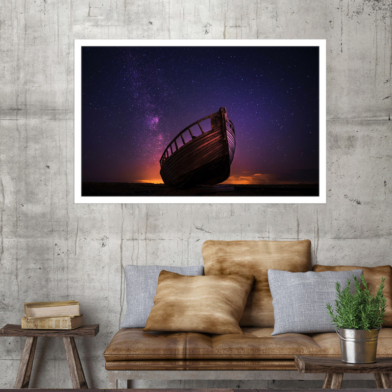 تابلو نوری بکلیت طرح قایق چوبی مدل W-MO1646