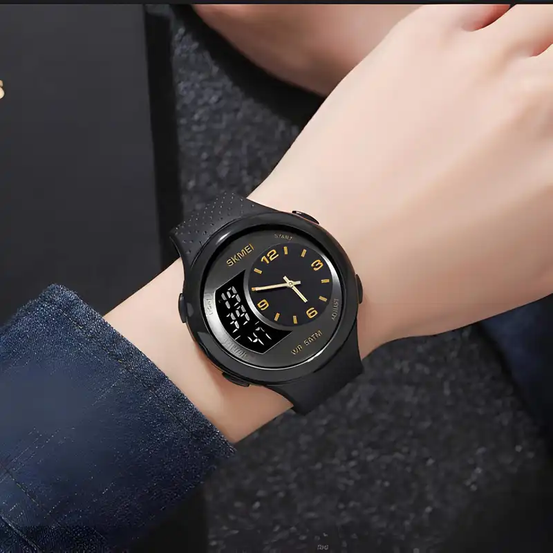 ساعت مچی دیجیتال اسکمی مدل سه زمانه کرنوگراف بند پیو 1899 Y