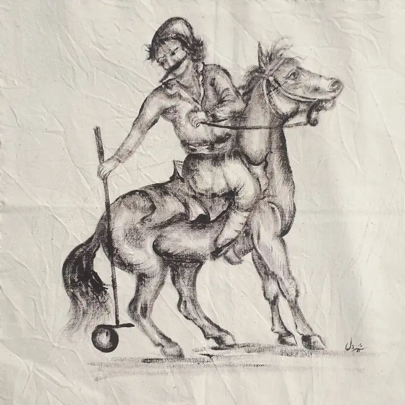 رومیزی چاپ دستی مدل نقاشی چهره