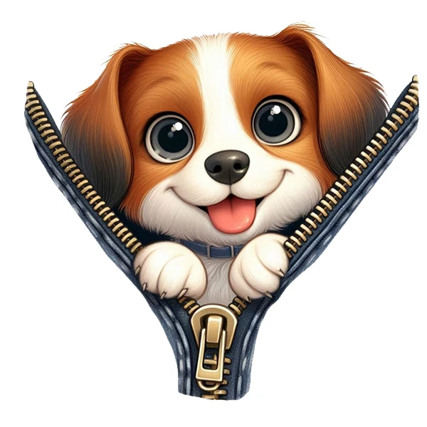  استیکر پارچه و لباس پاد آفرین طرح سگ بامزه کد 2948