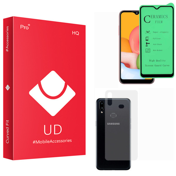 محافظ صفحه نمایش سرامیکی یو دی مدل HQ مناسب برای گوشی موبایل سامسونگ Galaxy A10s به همراه محافظ پشت گوشی