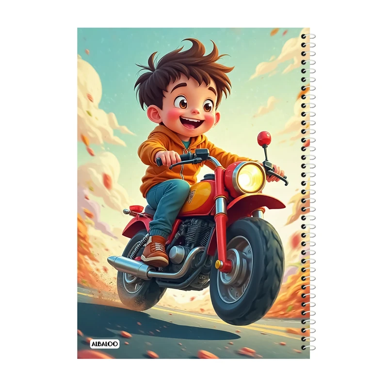 دفتر مشق 50 برگ آلبالو مدل فانتزی پسرانه کد 2312