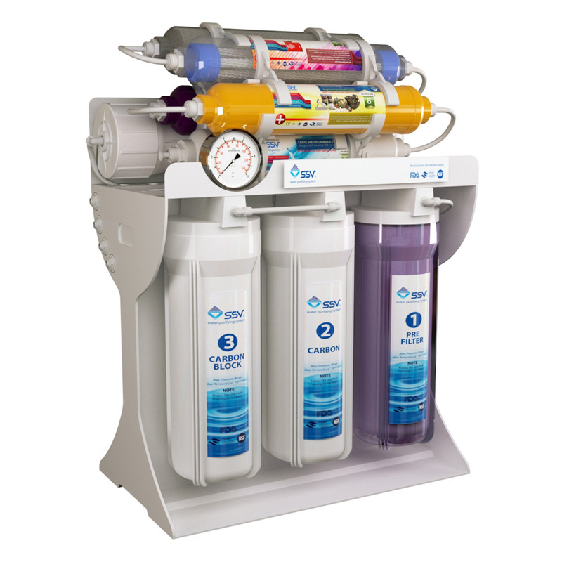 دستگاه تصفیه کننده آب اس اس وی مدل MaxPro 2W X1000 به همراه شیر دوکاره و فیلتر تصفیه آب بسته 3 عددی