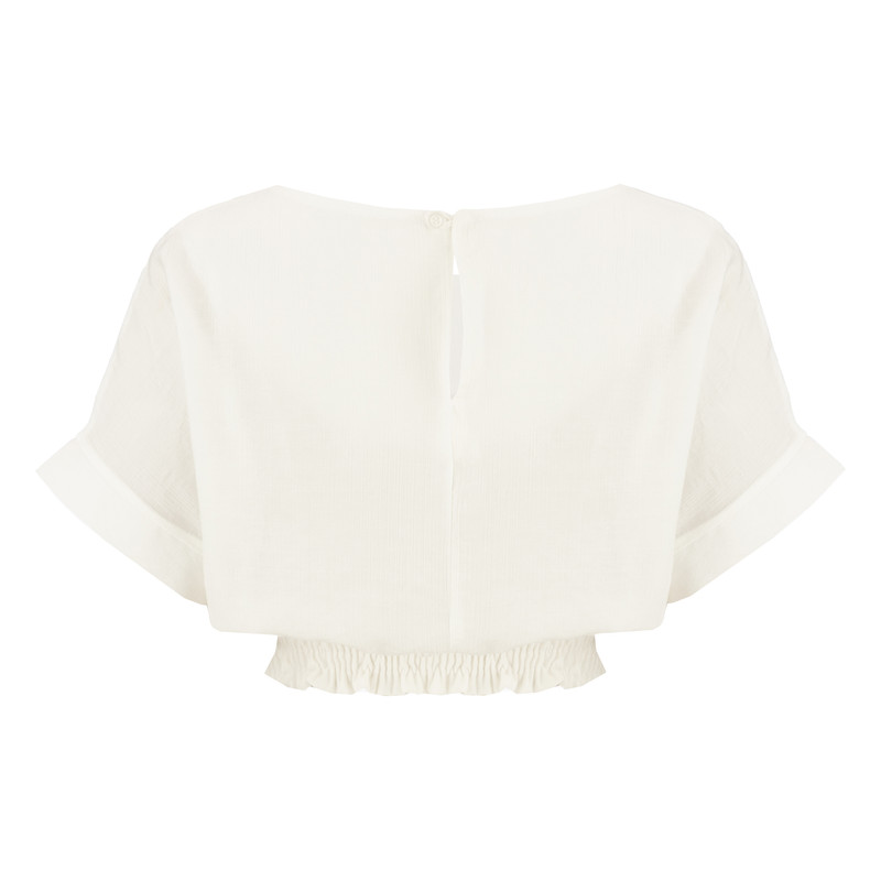 بلوز آستین کوتاه زنانه سرژه مدل 204592 رنگ سفید