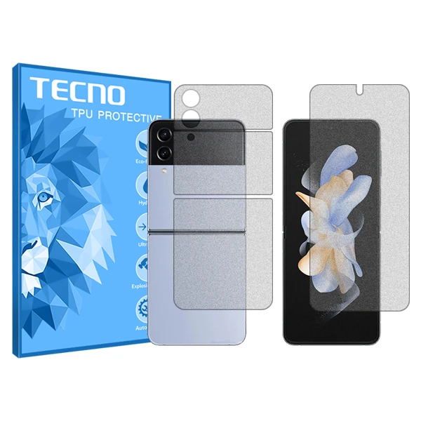 محافظ صفحه نمایش تکنو مدل HyMTT مناسب برای گوشی موبایل سامسونگ Galaxy Z Flip4 به همراه محافظ پشت گوشی