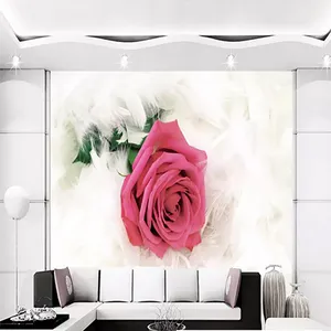 پوستر دیواری سه بعدی مدل گل رز زمینه پر DVRF1288