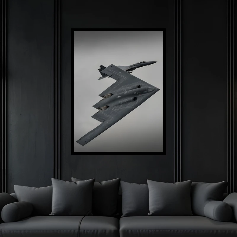 تابلو بکلیت طرح هواپیما و جت جنگی مدل B-bu7225 فریم مشکی