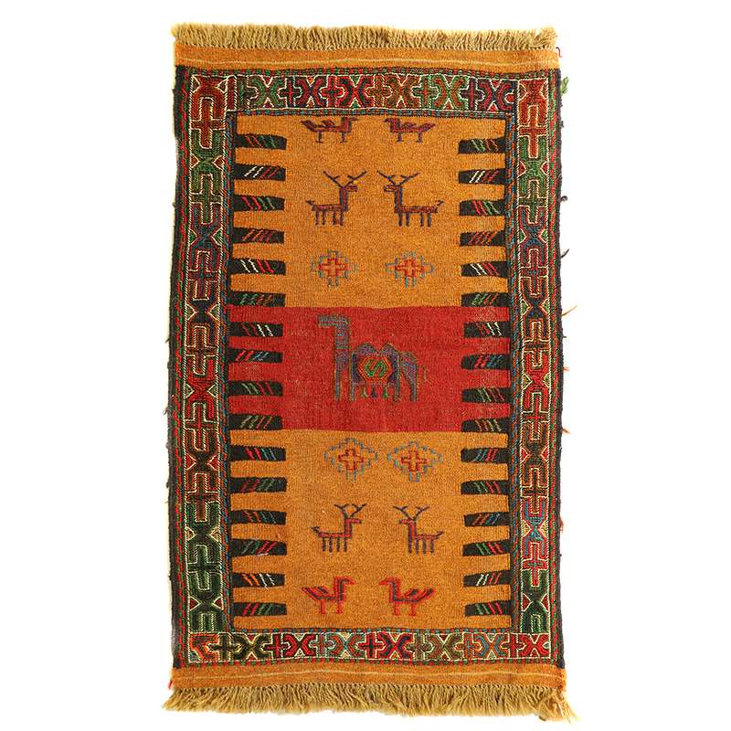 گلیم دستبافت یک ونیم متری مدل تمام بافت خراسان کد 410208