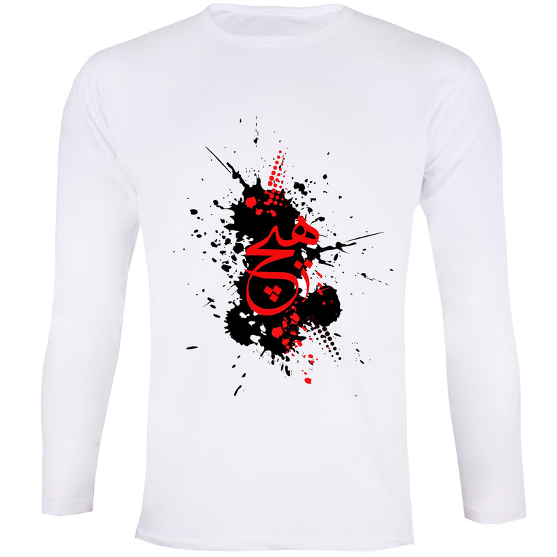 تیشرت آستین بلند مردانه مدل هیچ کد ZV56 رنگ سفید