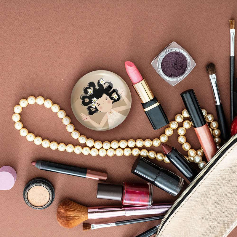 آینه جیبی خندالو مدل دخترونه  کد 6068